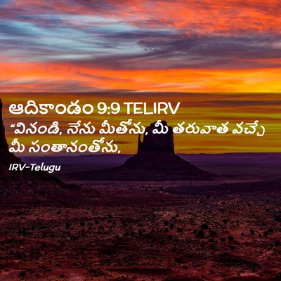 Picture 02 - ఆదికాండం 9:9 TELIRV - “వినండి, నేను - Bible Verse Picture