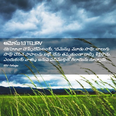 Picture 02 - ఆమోసు 1:3 TELIRV - యెహోవా - Bible Verse Picture