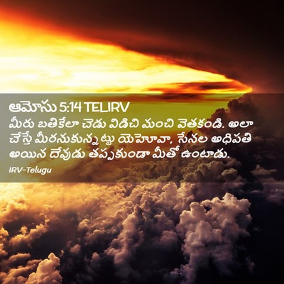Picture 02 - ఆమోసు 5:14 TELIRV - మీరు బతికేలా చెడు - Bible Verse Picture