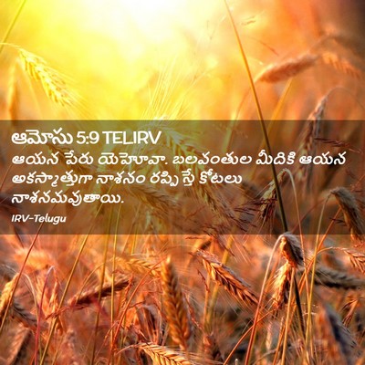 Picture 02 - ఆమోసు 5:9 TELIRV - ఆయన పేరు యెహోవా. - Bible Verse Picture