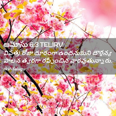 Picture 02 - ఆమోసు 6:3 TELIRV - విపత్తు రోజు - Bible Verse Picture