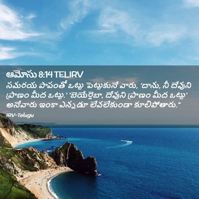 Picture 02 - ఆమోసు 8:14 TELIRV - సమరయ పాపంతో ఒట్టు - Bible Verse Picture