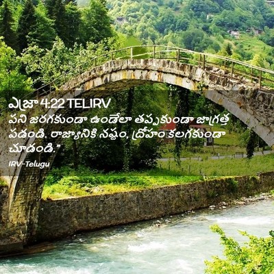 Picture 02 - ఎజ్రా 4:22 TELIRV - పని జరగకుండా - Bible Verse Picture