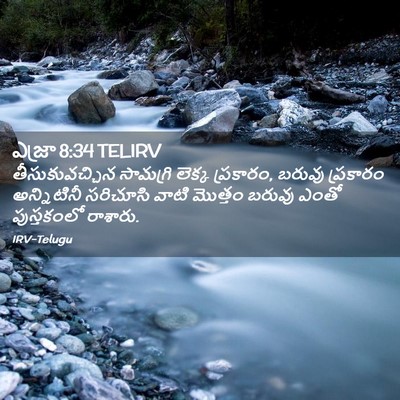 Picture 02 - ఎజ్రా 8:34 TELIRV - తీసుకువచ్చిన - Bible Verse Picture