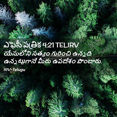 Picture 02 - ఎఫెసీ పత్రిక 4:21 TELIRV - యేసులోని సత్యం - Bible Verse Picture