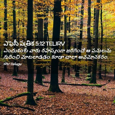 Picture 02 - ఎఫెసీ పత్రిక 5:12 TELIRV - ఎందుకంటే వారు - Bible Verse Picture