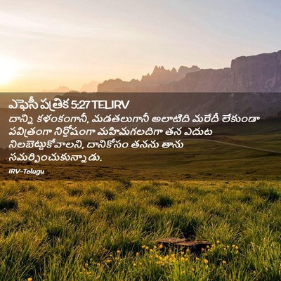 Picture 02 - ఎఫెసీ పత్రిక 5:27 TELIRV - దాన్ని కళంకంగానీ, - Bible Verse Picture