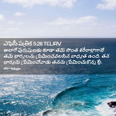 Picture 02 - ఎఫెసీ పత్రిక 5:28 TELIRV - అలాగే పురుషులకు - Bible Verse Picture