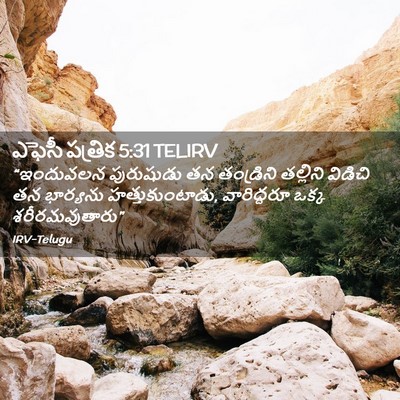 Picture 02 - ఎఫెసీ పత్రిక 5:31 TELIRV - “ఇందువలన పురుషుడు - Bible Verse Picture