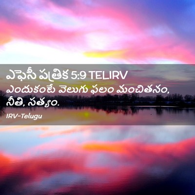 Picture 02 - ఎఫెసీ పత్రిక 5:9 TELIRV - ఎందుకంటే వెలుగు - Bible Verse Picture