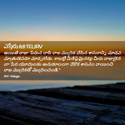 Picture 02 - ఎస్తేరు 8:8 TELIRV - అయితే రాజు పేరున - Bible Verse Picture