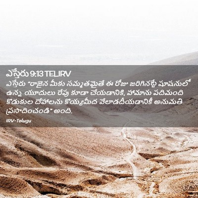 Picture 02 - ఎస్తేరు 9:13 TELIRV - ఎస్తేరు “రాజైన - Bible Verse Picture