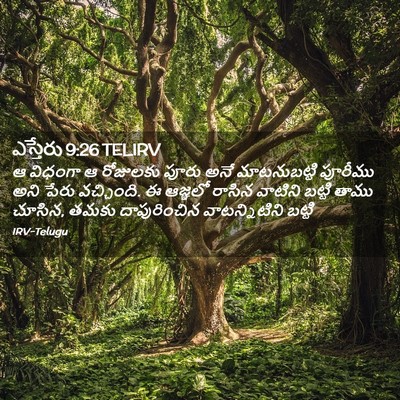 Picture 02 - ఎస్తేరు 9:26 TELIRV - ఆ విధంగా ఆ రోజులకు - Bible Verse Picture