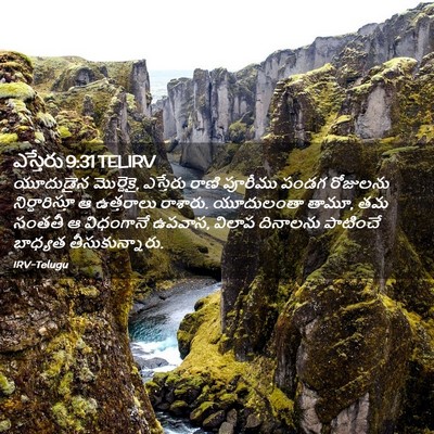 Picture 02 - ఎస్తేరు 9:31 TELIRV - యూదుడైన మొర్దెకై, - Bible Verse Picture