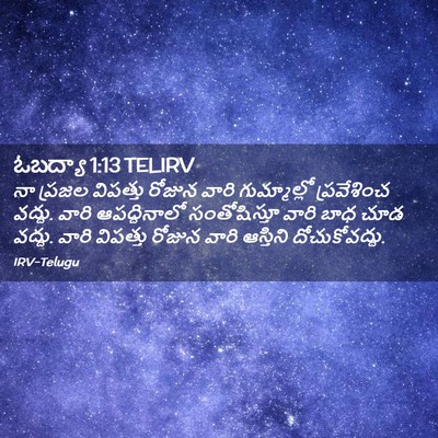 Picture 02 - ఓబద్యా 1:13 TELIRV - నా ప్రజల విపత్తు - Bible Verse Picture