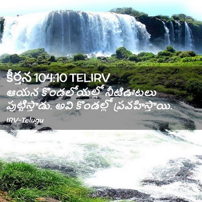 Picture 02 - కీర్తన 104:10 TELIRV - ఆయన కొండలోయల్లో - Bible Verse Picture