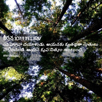 Picture 02 - కీర్తన 107:1 TELIRV - యెహోవా దయాళుడు. - Bible Verse Picture