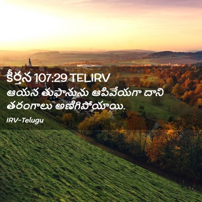 Picture 02 - కీర్తన 107:29 TELIRV - ఆయన తుఫానును - Bible Verse Picture