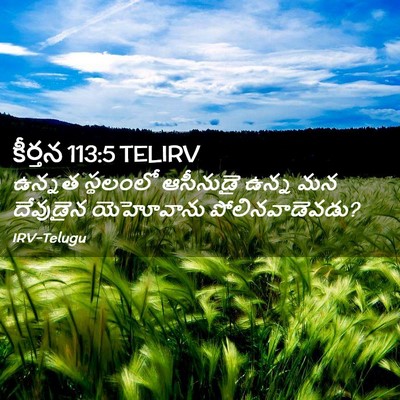 Picture 02 - కీర్తన 113:5 TELIRV - ఉన్నత స్థలంలో - Bible Verse Picture