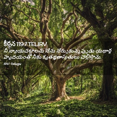 Picture 02 - కీర్తన 119:7 TELIRV - నీ న్యాయచట్టాలను - Bible Verse Picture
