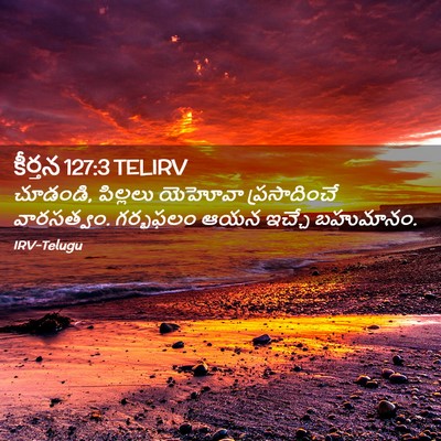 Picture 02 - కీర్తన 127:3 TELIRV - చూడండి, పిల్లలు - Bible Verse Picture