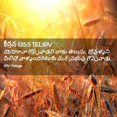 Picture 02 - కీర్తన 135:5 TELIRV - యెహోవా గొప్పవాడని - Bible Verse Picture