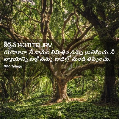 Picture 02 - కీర్తన 143:11 TELIRV - యెహోవా, నీ నామం - Bible Verse Picture