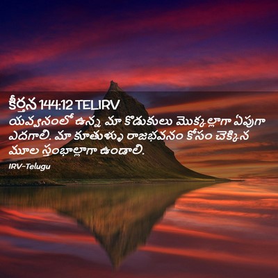 Picture 02 - కీర్తన 144:12 TELIRV - యవ్వనంలో ఉన్న మా - Bible Verse Picture