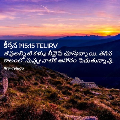 Picture 02 - కీర్తన 145:15 TELIRV - జీవులన్నిటి కళ్ళు - Bible Verse Picture