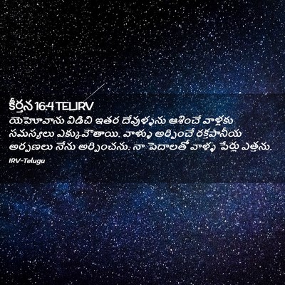 Picture 02 - కీర్తన 16:4 TELIRV - యెహోవాను విడిచి - Bible Verse Picture