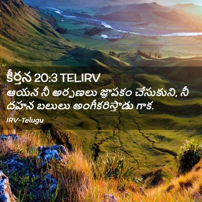 Picture 02 - కీర్తన 20:3 TELIRV - ఆయన నీ అర్పణలు - Bible Verse Picture