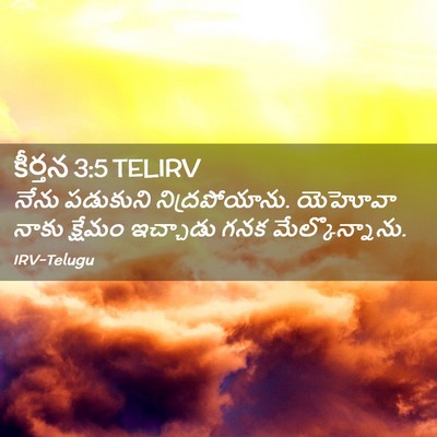 Picture 02 - కీర్తన 3:5 TELIRV - నేను పడుకుని - Bible Verse Picture