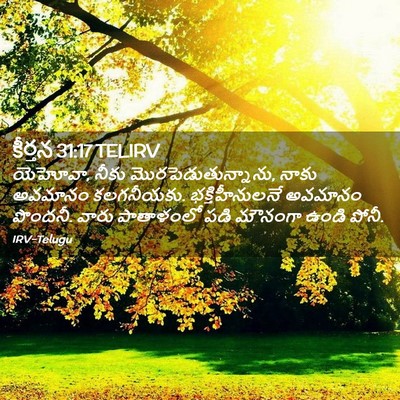Picture 02 - కీర్తన 31:17 TELIRV - యెహోవా, నీకు - Bible Verse Picture