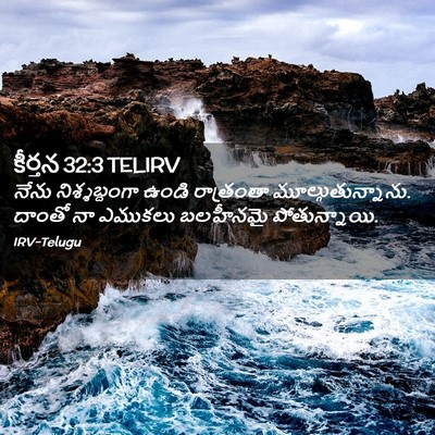 Picture 02 - కీర్తన 32:3 TELIRV - నేను నిశ్శబ్దంగా - Bible Verse Picture