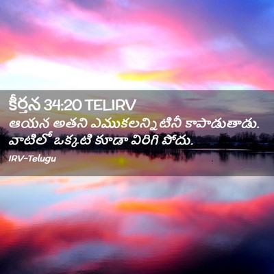 Picture 02 - కీర్తన 34:20 TELIRV - ఆయన అతని - Bible Verse Picture