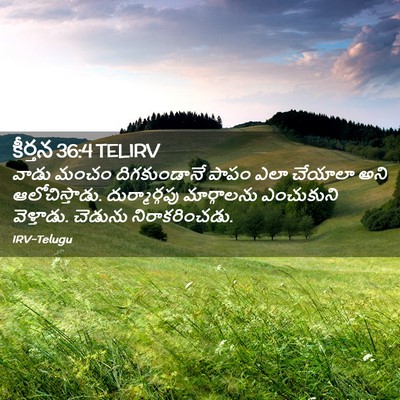 Picture 02 - కీర్తన 36:4 TELIRV - వాడు మంచం - Bible Verse Picture