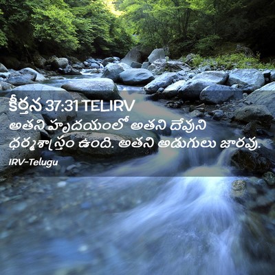 Picture 02 - కీర్తన 37:31 TELIRV - అతని హృదయంలో అతని - Bible Verse Picture