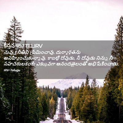Picture 02 - కీర్తన 45:7 TELIRV - నువ్వు నీతిని - Bible Verse Picture