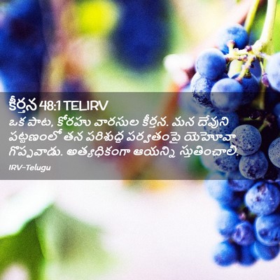Picture 02 - కీర్తన 48:1 TELIRV - ఒక పాట, కోరహు - Bible Verse Picture
