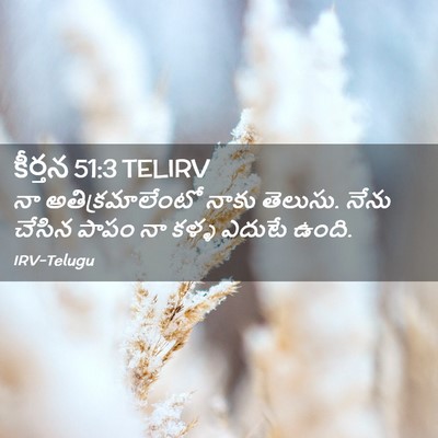 Picture 02 - కీర్తన 51:3 TELIRV - నా అతిక్రమాలేంటో - Bible Verse Picture