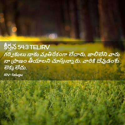 Picture 02 - కీర్తన 54:3 TELIRV - గర్వికులు నాకు - Bible Verse Picture