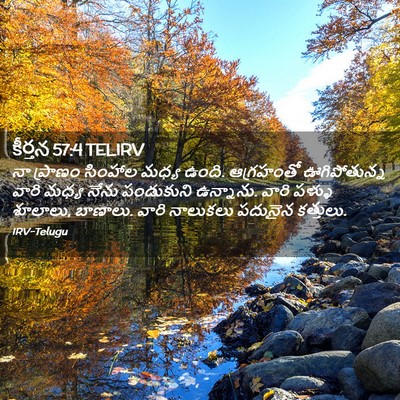 Picture 02 - కీర్తన 57:4 TELIRV - నా ప్రాణం సింహాల - Bible Verse Picture