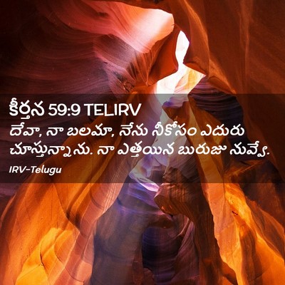 Picture 02 - కీర్తన 59:9 TELIRV - దేవా, నా బలమా, నేను - Bible Verse Picture