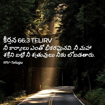 Picture 02 - కీర్తన 66:3 TELIRV - నీ కార్యాలు ఎంతో - Bible Verse Picture