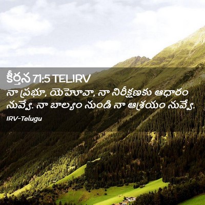 Picture 02 - కీర్తన 71:5 TELIRV - నా ప్రభూ, యెహోవా, - Bible Verse Picture