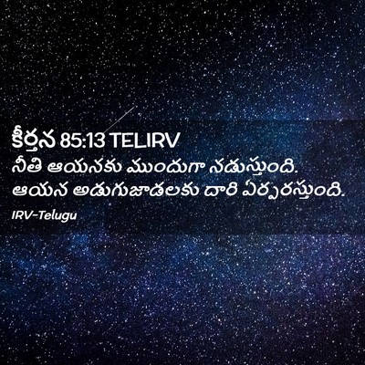 Picture 02 - కీర్తన 85:13 TELIRV - నీతి ఆయనకు - Bible Verse Picture