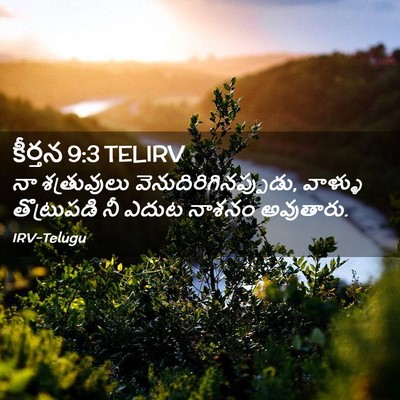 Picture 02 - కీర్తన 9:3 TELIRV - నా శత్రువులు - Bible Verse Picture