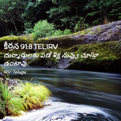 Picture 02 - కీర్తన 91:8 TELIRV - దుర్మార్గులకు పడే - Bible Verse Picture