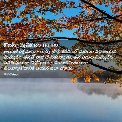 Picture 02 - కొలస్సీ పత్రిక 1:22 TELIRV - అయితే రక్త - Bible Verse Picture