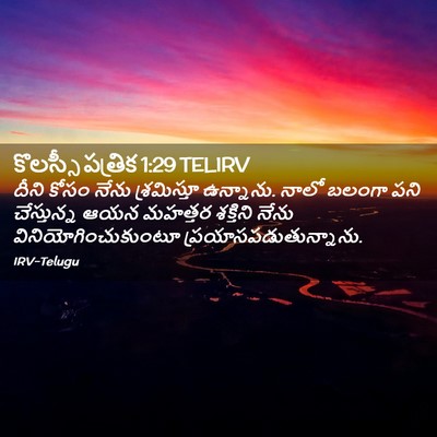 Picture 02 - కొలస్సీ పత్రిక 1:29 TELIRV - దీని కోసం నేను - Bible Verse Picture